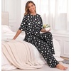 image:imagePrinStory Pajamas for Women Soft Pjs Lounge Set S4XLFpblack Draw Heart