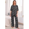 image:imagePrinStory Pajamas for Women Soft Pjs Lounge Set S4XLFpblack Draw Heart
