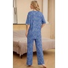 image:imagePrinStory Pajamas for Women Soft Pjs Lounge Set S4XLFpblue Cyan Vines