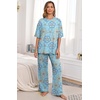 image:imagePrinStory Pajamas for Women Soft Pjs Lounge Set S4XLFpblue Mandala Print