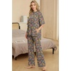 image:imagePrinStory Pajamas for Women Soft Pjs Lounge Set S4XLFpcoffee Colorful Cat