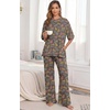 image:imagePrinStory Pajamas for Women Soft Pjs Lounge Set S4XLFpcoffee Colorful Cat