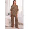 image:imagePrinStory Pajamas for Women Soft Pjs Lounge Set S4XLFpkhaki Love