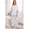 image:imagePrinStory Pajamas for Women Soft Pjs Lounge Set S4XLFpstripe Blue Star