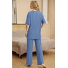 image:imagePrinStory Pajamas for Women Soft Pjs Lounge Set S4XLGray Blue