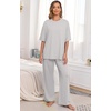 image:imagePrinStory Pajamas for Women Soft Pjs Lounge Set S4XLLight Gray