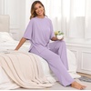 image:imagePrinStory Pajamas for Women Soft Pjs Lounge Set S4XLLight Purple
