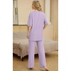 image:imagePrinStory Pajamas for Women Soft Pjs Lounge Set S4XLLight Purple