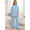 image:imagePrinStory Pajamas for Women Soft Pjs Lounge Set S4XLSky Blue