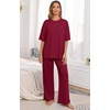 image:imagePrinStory Pajamas for Women Soft Pjs Lounge Set S4XLWine Red