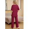 image:imagePrinStory Pajamas for Women Soft Pjs Lounge Set S4XLWine Red