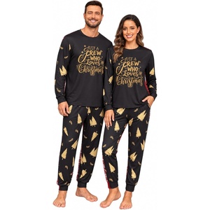 image:imagePrinStory Pajamas Set for Men amp Women Long Sleeve Soft Sleepwear S2XLFp Black Christmas Crew
