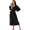 image:imagePrinStory Luxury Womens Robe with Hood Fluffy Bath Robe for Women S2XLBlack