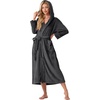 image:imagePrinStory Luxury Womens Robe with Hood Fluffy Bath Robe for Women S2XLDark Gray