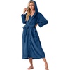 image:imagePrinStory Luxury Womens Robe with Hood Fluffy Bath Robe for Women S2XLDenim Blue
