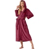 image:imagePrinStory Luxury Womens Robe with Hood Fluffy Bath Robe for Women S2XLWine Red
