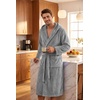 image:imagePrinStory Mens Hooded Robe Plush Fleece Robes Soft Long BathrobeGrey