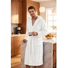 image:imagePrinStory Mens Hooded Robe Plush Fleece Robes Soft Long BathrobeWhite