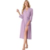image:imagePrinStory Robes for Women 34 Sleeve Long Bath Robe XS4XLLight Purple