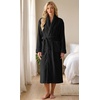 image:imagePrinStory Womens Robe Long Fluffy Fleece BathrobeBlack