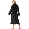 image:imagePrinStory Womens Robe Long Fluffy Fleece BathrobeBlack