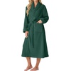 image:imagePrinStory Womens Robe Long Fluffy Fleece BathrobeGreen