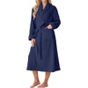 image:imagePrinStory Womens Robe Long Fluffy Fleece BathrobeNavy Blue
