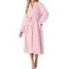 image:imagePrinStory Womens Robe Long Fluffy Fleece BathrobePink