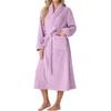 image:imagePrinStory Womens Robe Long Fluffy Fleece BathrobePurple