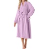 image:imagePrinStory Womens Robe Long Fluffy Fleece BathrobePurple