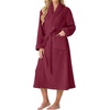 image:imagePrinStory Womens Robe Long Fluffy Fleece BathrobeWine Red