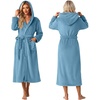 image:imagePrinStory Luxury Womens Robe with Hood Fluffy Bath Robe for Women S2XLBlue