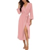 image:imagePrinStory Robes for Women 34 Sleeve Long Bath Robe XS4XLFlesh Pink