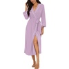 image:imagePrinStory Robes for Women 34 Sleeve Long Bath Robe XS4XLLight Purple