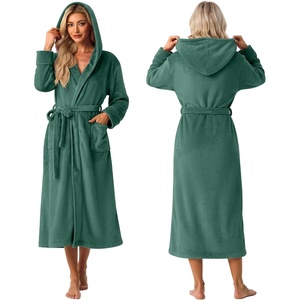image:imagePrinStory Luxury Womens Robe with Hood Fluffy Bath Robe for Women S2XLGreen