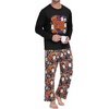 image:imageMens Pajama Set Long Sleeve Shirts and Pants Soft Comfy Pjs Print Sleepwear00 Fp Black Pumpkin