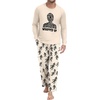 image:imageMens Pajama Set Long Sleeve Shirts and Pants Soft Comfy Pjs Print Sleepwear02 Fp Beige Mummy Wrapped Up