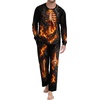 image:imageMens Pajama Set Long Sleeve Shirts and Pants Soft Comfy Pjs Print Sleepwear06 Fp Fire Skeleton