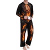 image:imageMens Pajama Set Long Sleeve Shirts and Pants Soft Comfy Pjs Print Sleepwear06 Fp Fire Skeleton