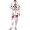 image:imageMens Pajama Set Long Sleeve Shirts and Pants Soft Comfy Pjs Print Sleepwear09 Fp Red Print Handwhite