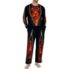 image:imageMens Pajama Set Long Sleeve Shirts and Pants Soft Comfy Pjs Print Sleepwear10 Fp Zipper Skull  Flame Skeleton