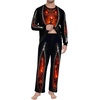 image:imageMens Pajama Set Long Sleeve Shirts and Pants Soft Comfy Pjs Print Sleepwear10 Fp Zipper Skull  Flame Skeleton