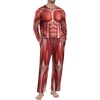 image:imageMens Pajama Set Long Sleeve Shirts and Pants Soft Comfy Pjs Print Sleepwear13 Fp Muscle Texture