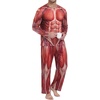 image:imageMens Pajama Set Long Sleeve Shirts and Pants Soft Comfy Pjs Print Sleepwear13 Fp Muscle Texture