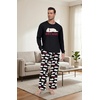 image:imageMens Pajama Set Long Sleeve Shirts and Pants Soft Comfy Pjs Print SleepwearFp Black Bottom Bago