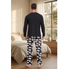 image:imageMens Pajama Set Long Sleeve Shirts and Pants Soft Comfy Pjs Print SleepwearFp Black Bottom Bago