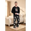 image:imageMens Pajama Set Long Sleeve Shirts and Pants Soft Comfy Pjs Print SleepwearFp Dw Black Alpaca