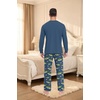 image:imageMens Pajama Set Long Sleeve Shirts and Pants Soft Comfy Pjs Print SleepwearFp Dw Blue Sea Bass