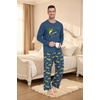 image:imageMens Pajama Set Long Sleeve Shirts and Pants Soft Comfy Pjs Print SleepwearFp Dw Blue Sea Bass