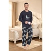 image:imageMens Pajama Set Long Sleeve Shirts and Pants Soft Comfy Pjs Print SleepwearFp Dw Dark Gray Wolf